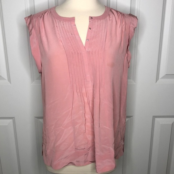 Rebecca Taylor Pink Silk Sleeveless Blouse 12 - Picture 1 of 9